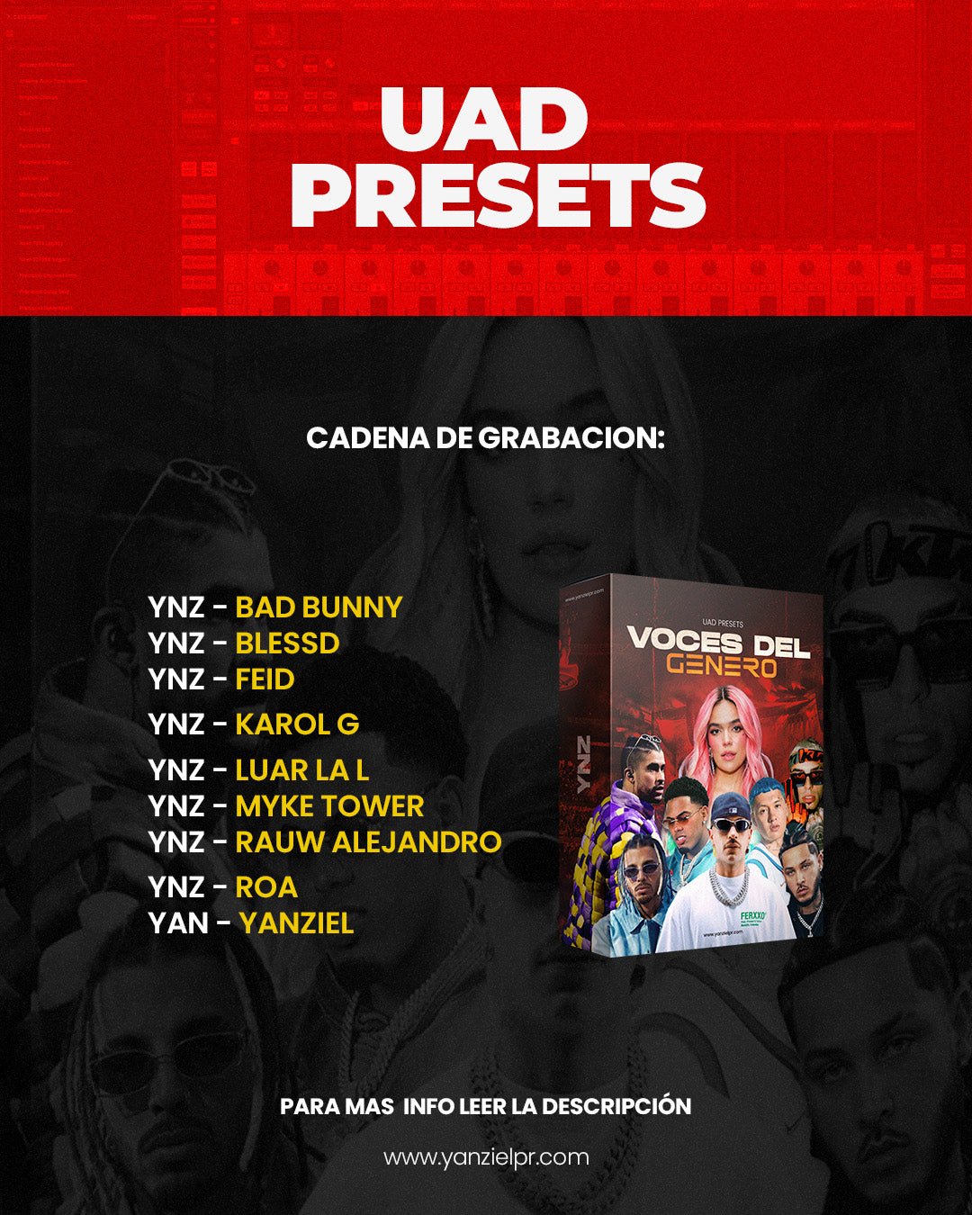 YNZ UAD PRESETS - VOCES DEL GÉNERO - Yanziel