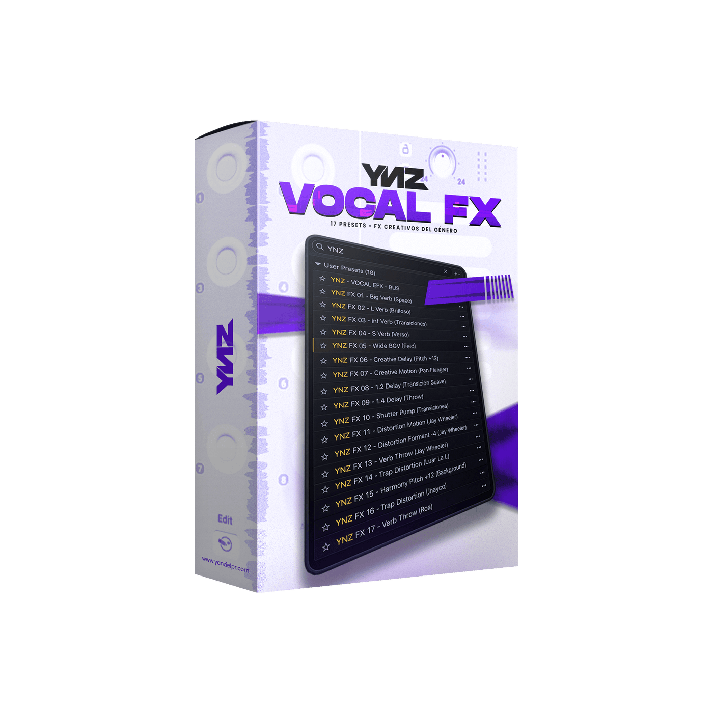 Mockup de YNZ Vocal FX